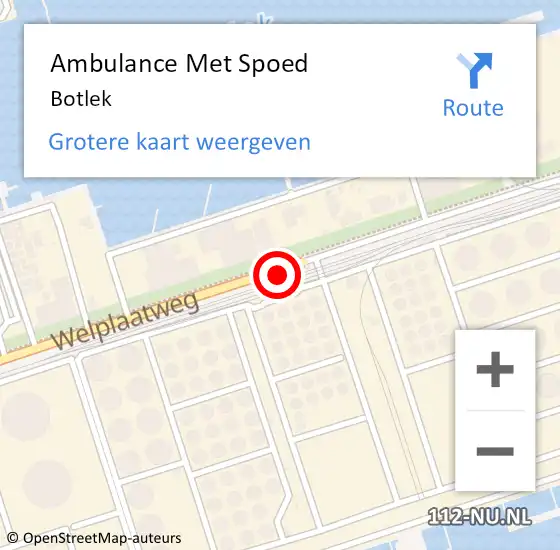 Locatie op kaart van de 112 melding: Ambulance Met Spoed Naar Botlek op 17 september 2014 11:59