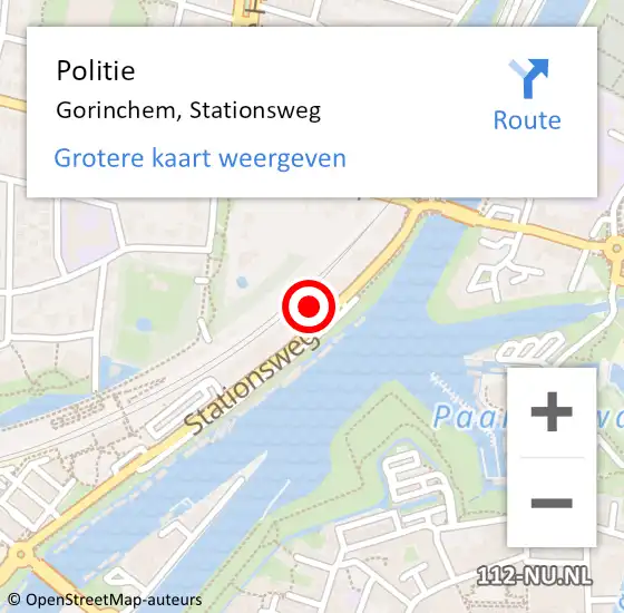 Locatie op kaart van de 112 melding: Politie Gorinchem, Stationsweg op 4 december 2023 09:58