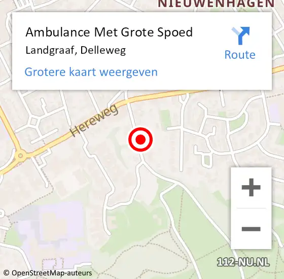 Locatie op kaart van de 112 melding: Ambulance Met Grote Spoed Naar Landgraaf, Delleweg op 17 september 2014 12:04