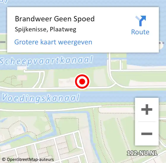 Locatie op kaart van de 112 melding: Brandweer Geen Spoed Naar Spijkenisse, Plaatweg op 4 december 2023 10:15