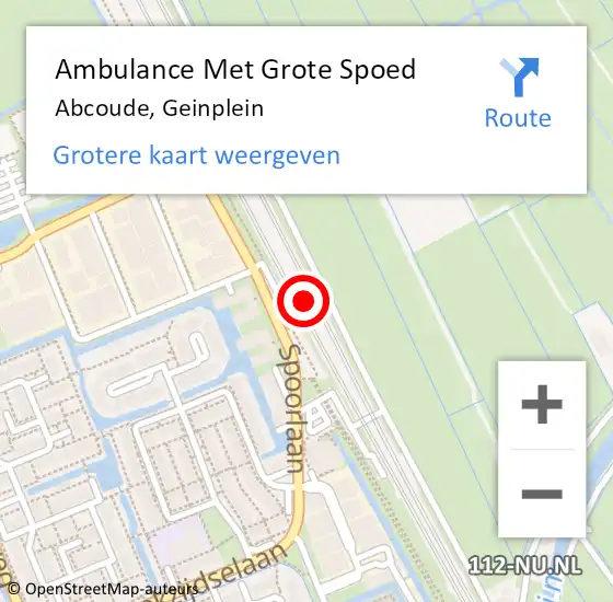 Locatie op kaart van de 112 melding: Ambulance Met Grote Spoed Naar Abcoude, Geinplein op 4 december 2023 10:17