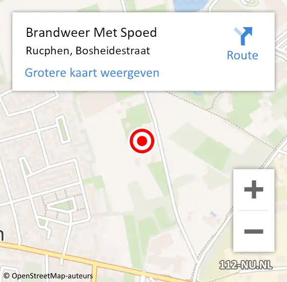 Locatie op kaart van de 112 melding: Brandweer Met Spoed Naar Rucphen, Bosheidestraat op 4 december 2023 11:14