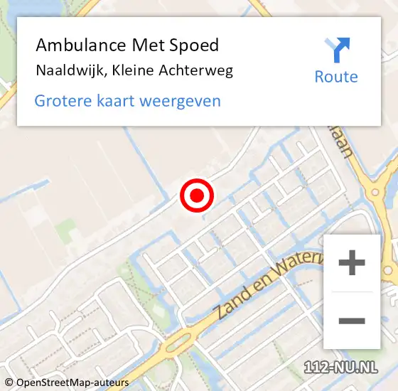 Locatie op kaart van de 112 melding: Ambulance Met Spoed Naar Naaldwijk, Kleine Achterweg op 4 december 2023 11:46