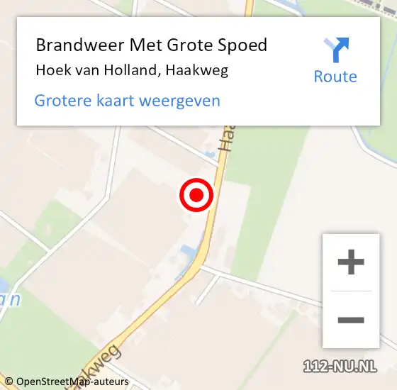 Locatie op kaart van de 112 melding: Brandweer Met Grote Spoed Naar Hoek van Holland, Haakweg op 4 december 2023 12:09
