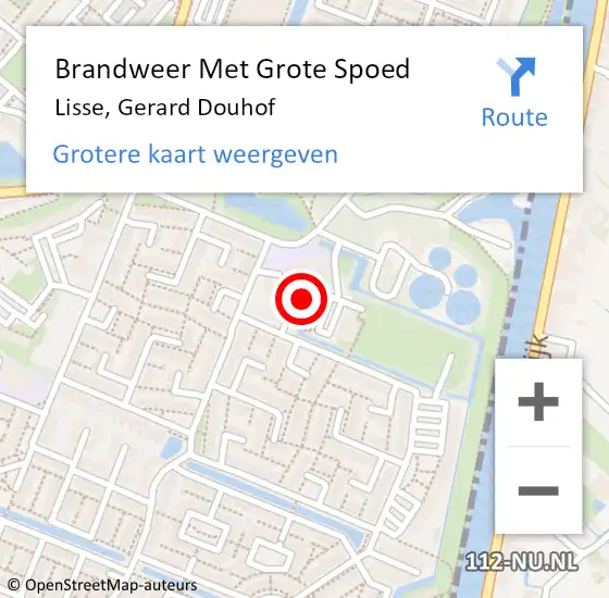 Locatie op kaart van de 112 melding: Brandweer Met Grote Spoed Naar Lisse, Gerard Douhof op 4 december 2023 12:25