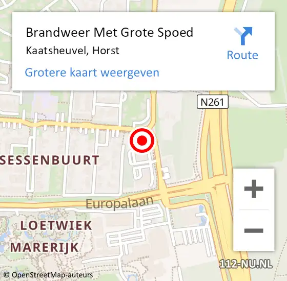 Locatie op kaart van de 112 melding: Brandweer Met Grote Spoed Naar Kaatsheuvel, Horst op 4 december 2023 13:45