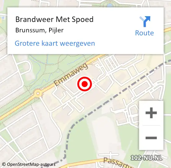Locatie op kaart van de 112 melding: Brandweer Met Spoed Naar Brunssum, Pijler op 4 december 2023 13:45