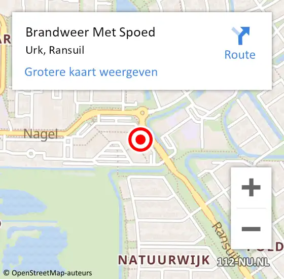 Locatie op kaart van de 112 melding: Brandweer Met Spoed Naar Urk, Ransuil op 4 december 2023 14:00