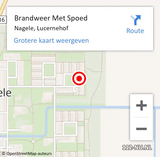 Locatie op kaart van de 112 melding: Brandweer Met Spoed Naar Nagele, Lucernehof op 4 december 2023 14:36