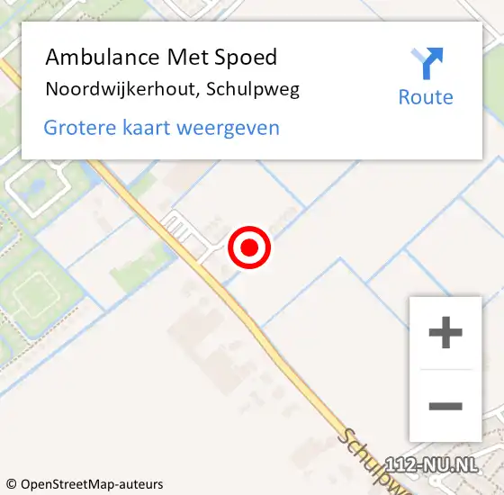 Locatie op kaart van de 112 melding: Ambulance Met Spoed Naar Noordwijkerhout, Schulpweg op 4 december 2023 15:05