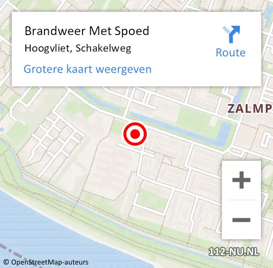 Locatie op kaart van de 112 melding: Brandweer Met Spoed Naar Hoogvliet, Schakelweg op 4 december 2023 16:10