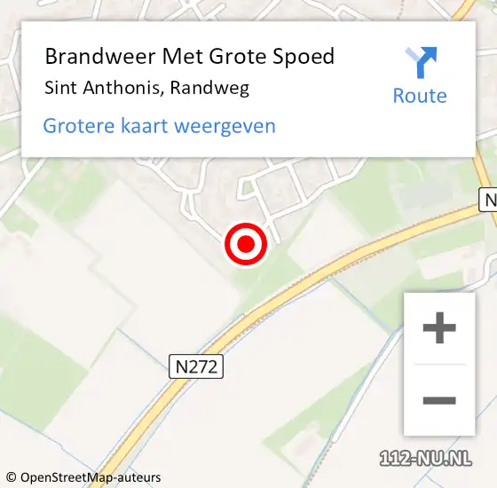 Locatie op kaart van de 112 melding: Brandweer Met Grote Spoed Naar Sint Anthonis, Randweg op 4 december 2023 16:30