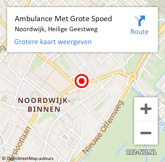 Locatie op kaart van de 112 melding: Ambulance Met Grote Spoed Naar Noordwijk, Heilige Geestweg op 4 december 2023 16:47