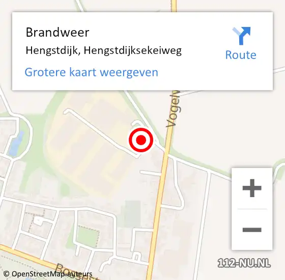Locatie op kaart van de 112 melding: Brandweer Hengstdijk, Hengstdijksekeiweg op 4 december 2023 19:29