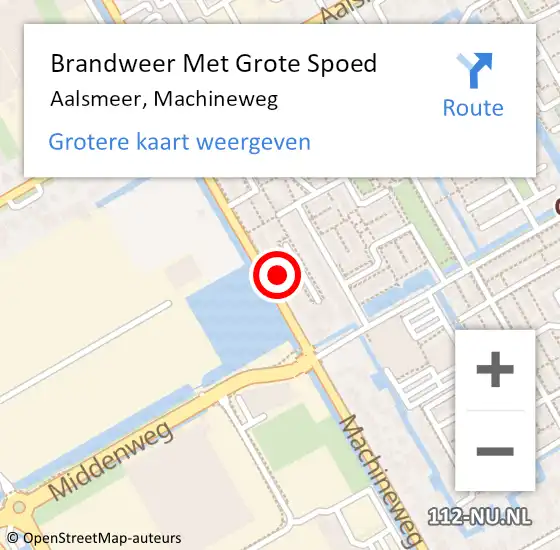Locatie op kaart van de 112 melding: Brandweer Met Grote Spoed Naar Aalsmeer, Machineweg op 4 december 2023 20:18