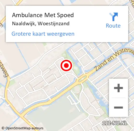 Locatie op kaart van de 112 melding: Ambulance Met Spoed Naar Naaldwijk, Woestijnzand op 4 december 2023 20:42