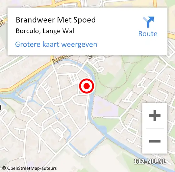 Locatie op kaart van de 112 melding: Brandweer Met Spoed Naar Borculo, Lange Wal op 4 december 2023 21:44