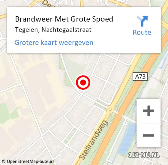 Locatie op kaart van de 112 melding: Brandweer Met Grote Spoed Naar Tegelen, Nachtegaalstraat op 4 december 2023 22:40