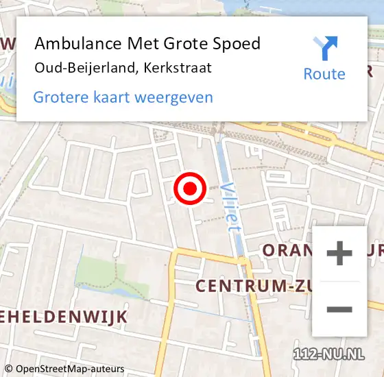 Locatie op kaart van de 112 melding: Ambulance Met Grote Spoed Naar Oud-Beijerland, Kerkstraat op 5 december 2023 00:21