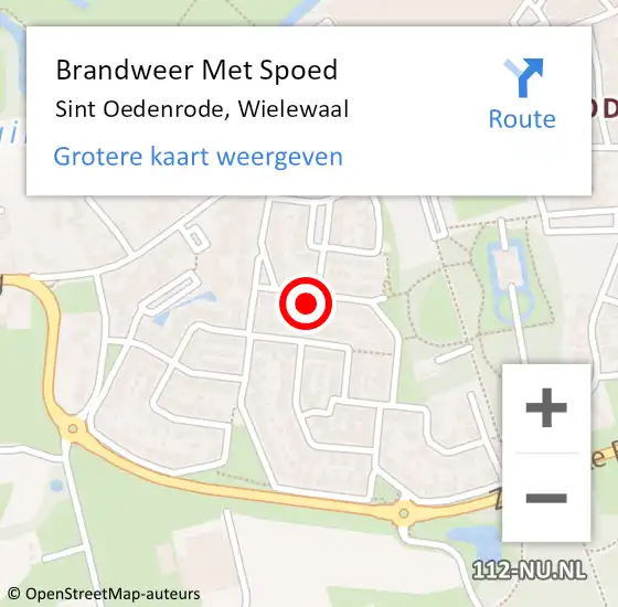 Locatie op kaart van de 112 melding: Brandweer Met Spoed Naar Sint Oedenrode, Wielewaal op 5 december 2023 00:22