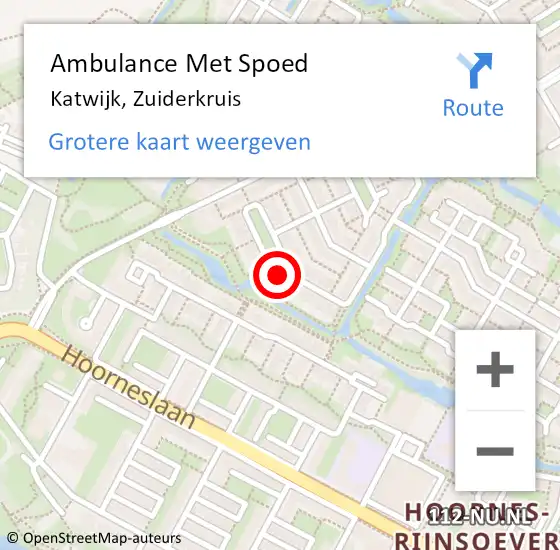 Locatie op kaart van de 112 melding: Ambulance Met Spoed Naar Katwijk, Zuiderkruis op 5 december 2023 04:26