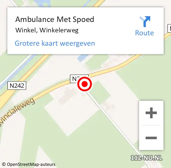 Locatie op kaart van de 112 melding: Ambulance Met Spoed Naar Winkel, Winkelerweg op 5 december 2023 08:20