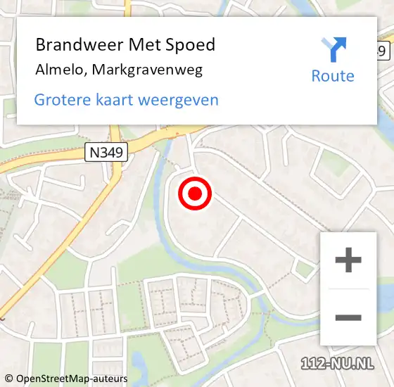 Locatie op kaart van de 112 melding: Brandweer Met Spoed Naar Almelo, Markgravenweg op 5 december 2023 08:28