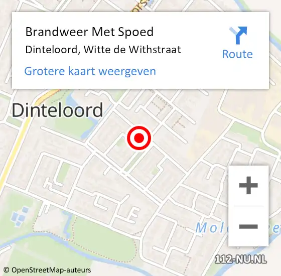 Locatie op kaart van de 112 melding: Brandweer Met Spoed Naar Dinteloord, Witte de Withstraat op 5 december 2023 08:44
