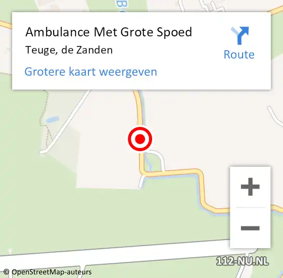 Locatie op kaart van de 112 melding: Ambulance Met Grote Spoed Naar Teuge, de Zanden op 17 september 2014 13:42