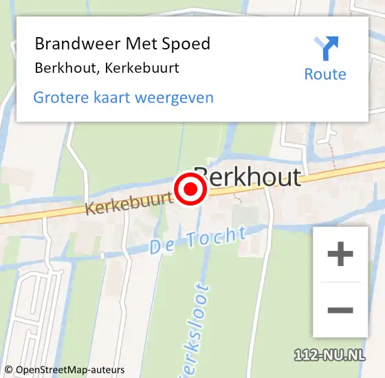 Locatie op kaart van de 112 melding: Brandweer Met Spoed Naar Berkhout, Kerkebuurt op 5 december 2023 09:29