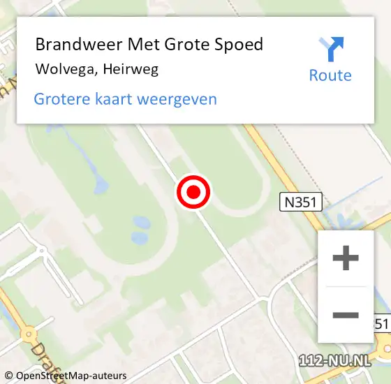 Locatie op kaart van de 112 melding: Brandweer Met Grote Spoed Naar Wolvega, Heirweg op 5 december 2023 11:23