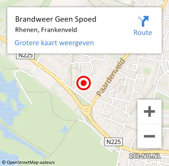 Locatie op kaart van de 112 melding: Brandweer Geen Spoed Naar Rhenen, Frankenveld op 5 december 2023 11:49