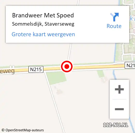 Locatie op kaart van de 112 melding: Brandweer Met Spoed Naar Sommelsdijk, Staverseweg op 17 september 2014 14:00