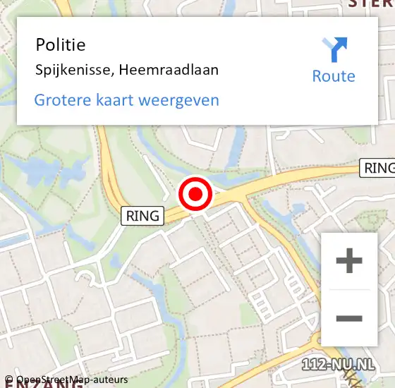 Locatie op kaart van de 112 melding: Politie Spijkenisse, Heemraadlaan op 5 december 2023 12:04