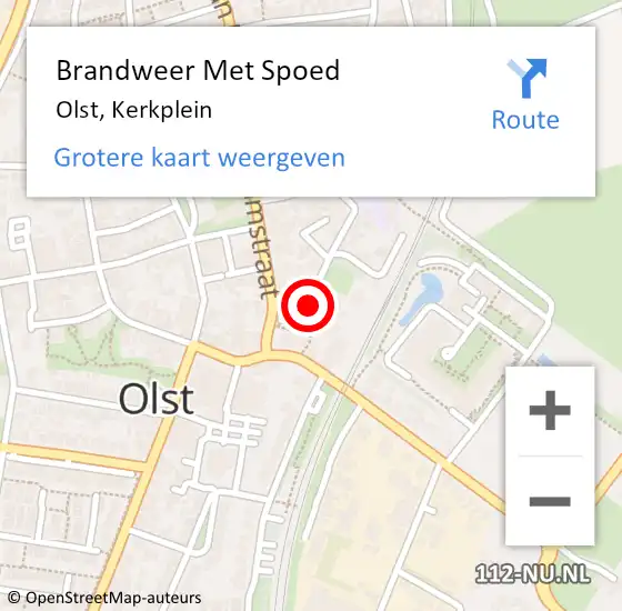 Locatie op kaart van de 112 melding: Brandweer Met Spoed Naar Olst, Kerkplein op 5 december 2023 12:30