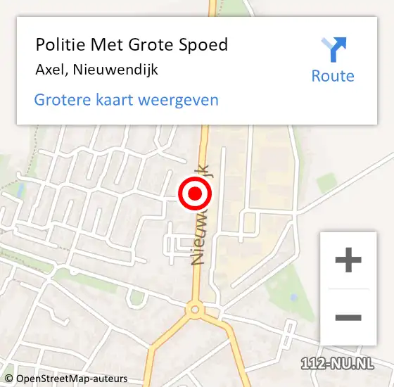 Locatie op kaart van de 112 melding: Politie Met Grote Spoed Naar Axel, Nieuwendijk op 5 december 2023 13:31