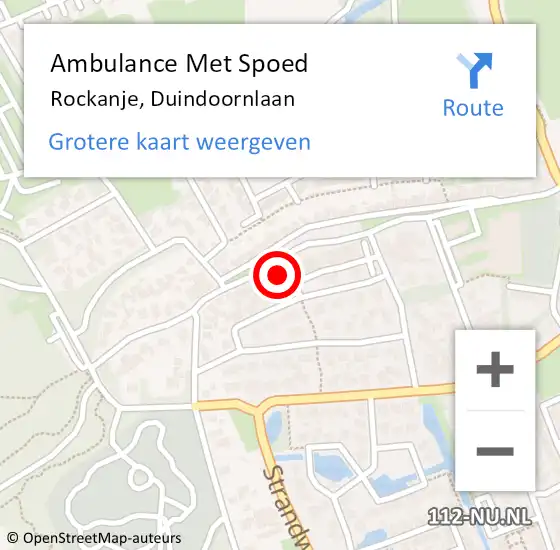 Locatie op kaart van de 112 melding: Ambulance Met Spoed Naar Rockanje, Duindoornlaan op 5 december 2023 14:40