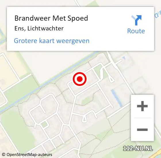 Locatie op kaart van de 112 melding: Brandweer Met Spoed Naar Ens, Lichtwachter op 5 december 2023 15:33