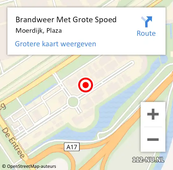 Locatie op kaart van de 112 melding: Brandweer Met Grote Spoed Naar Moerdijk, Plaza op 5 december 2023 15:41