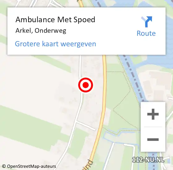 Locatie op kaart van de 112 melding: Ambulance Met Spoed Naar Arkel, Onderweg op 5 december 2023 15:54