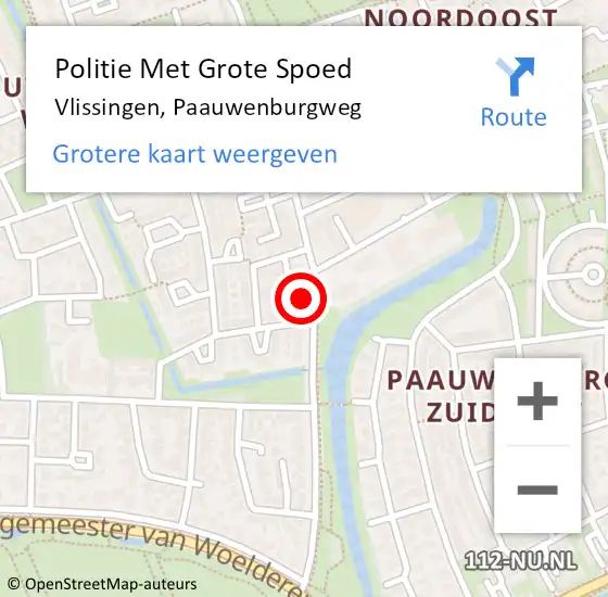 Locatie op kaart van de 112 melding: Politie Met Grote Spoed Naar Vlissingen, Paauwenburgweg op 5 december 2023 15:58