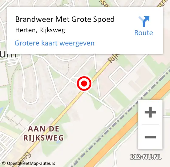 Locatie op kaart van de 112 melding: Brandweer Met Grote Spoed Naar Herten, Rijksweg op 5 december 2023 17:19