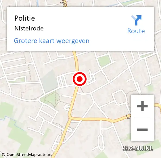 Locatie op kaart van de 112 melding: Politie Nistelrode op 5 december 2023 17:20