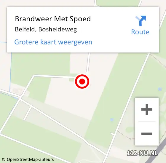 Locatie op kaart van de 112 melding: Brandweer Met Spoed Naar Belfeld, Bosheideweg op 5 december 2023 17:34