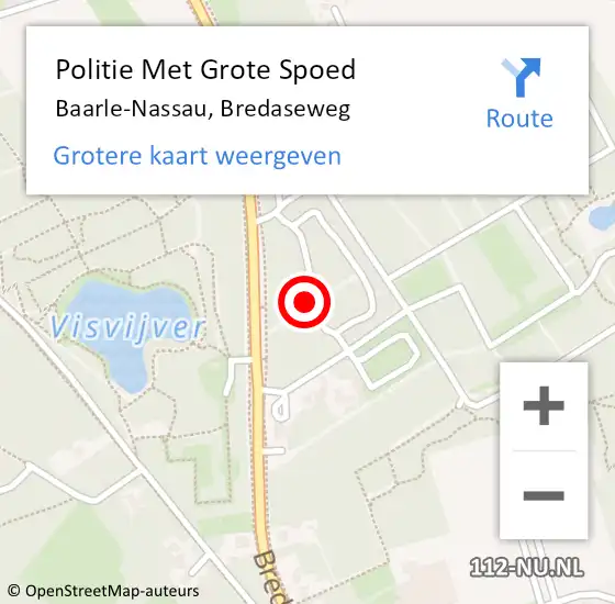 Locatie op kaart van de 112 melding: Politie Met Grote Spoed Naar Baarle-Nassau, Bredaseweg op 5 december 2023 17:45