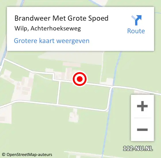 Locatie op kaart van de 112 melding: Brandweer Met Grote Spoed Naar Wilp, Achterhoekseweg op 5 december 2023 18:02