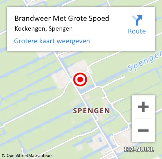 Locatie op kaart van de 112 melding: Brandweer Met Grote Spoed Naar Kockengen, Spengen op 5 december 2023 19:15