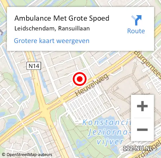 Locatie op kaart van de 112 melding: Ambulance Met Grote Spoed Naar Leidschendam, Ransuillaan op 5 december 2023 20:04