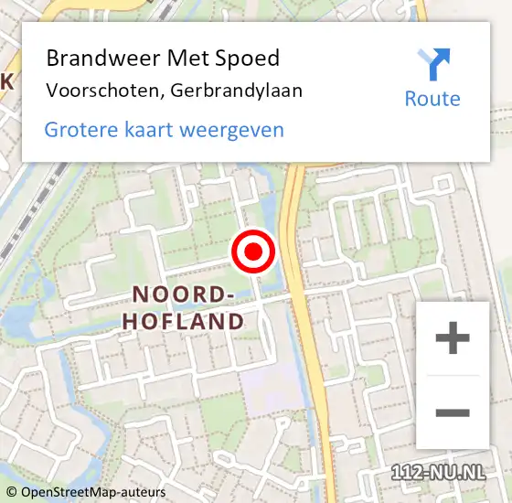 Locatie op kaart van de 112 melding: Brandweer Met Spoed Naar Voorschoten, Gerbrandylaan op 5 december 2023 20:55