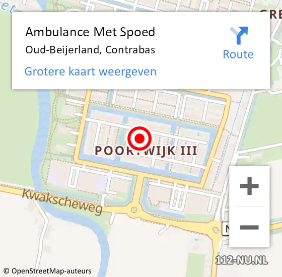 Locatie op kaart van de 112 melding: Ambulance Met Spoed Naar Oud-Beijerland, Contrabas op 5 december 2023 21:06